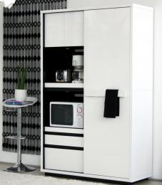 スタイリッシュ 120cm幅ダイニングボード食器棚・キッチンボード【日本製】ホワイト白 　シュ